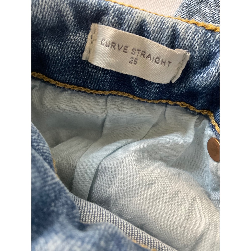 PacSun Curve Straight High Rise Jeans Medium Wash Blue Denim Size 26 - Picture 5 of 7